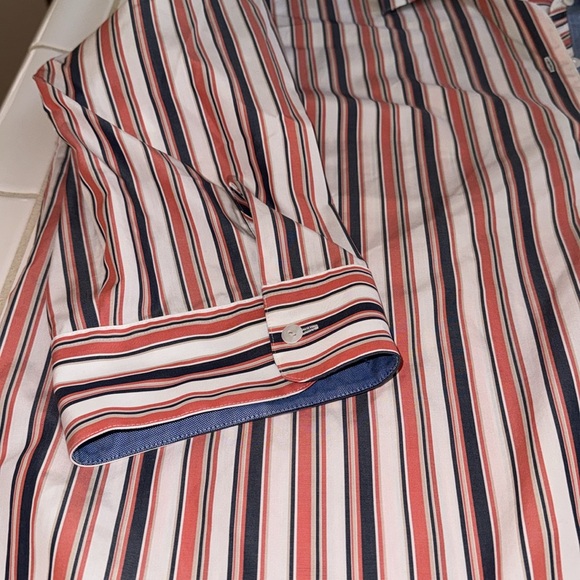 * Foxcroft shaped fit Non-Iron Stretch Tunic striped multi color 20W - Picture 3 of 10